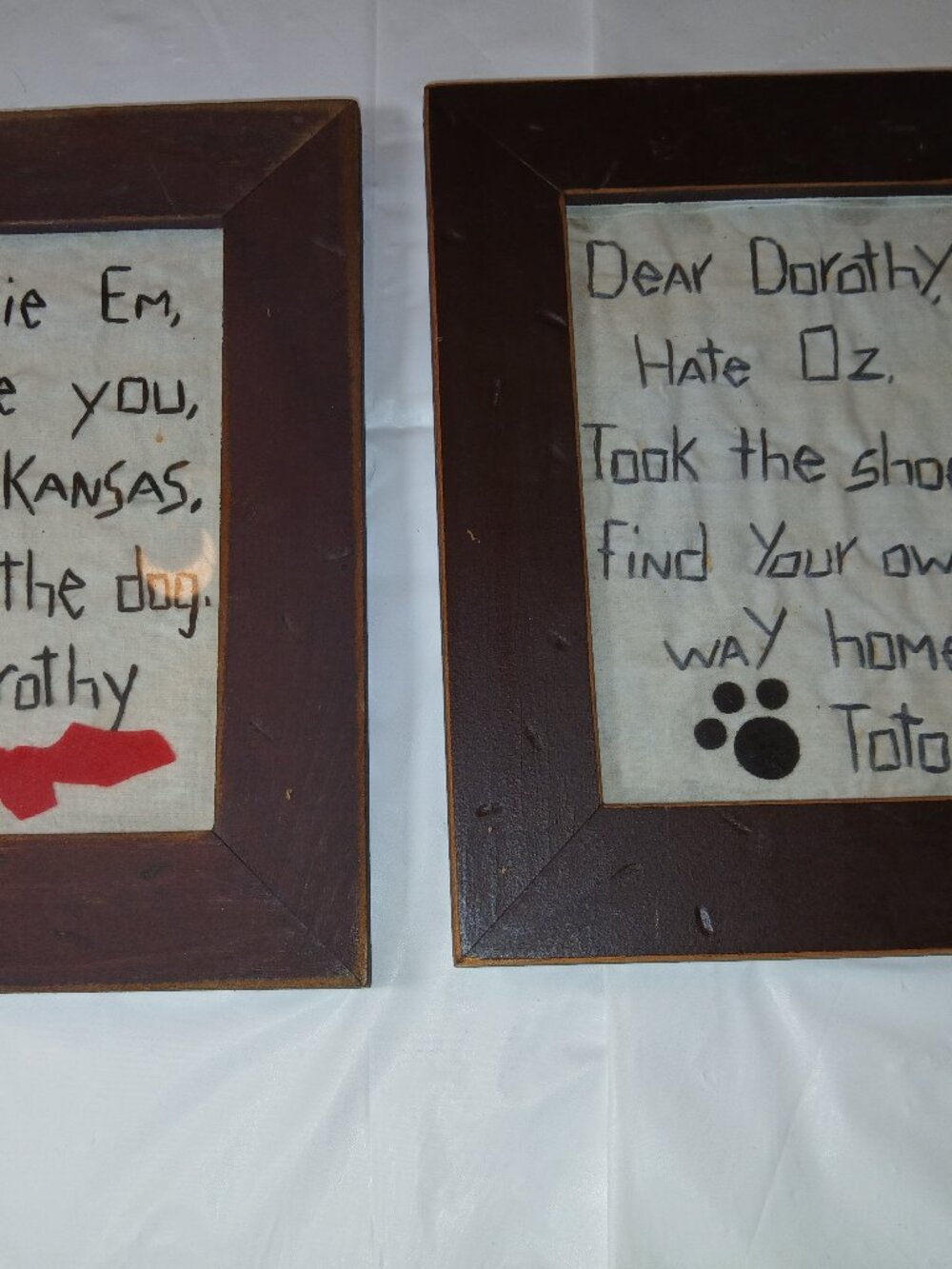 Hand embroidered Wizard of Oz sarcastic signs